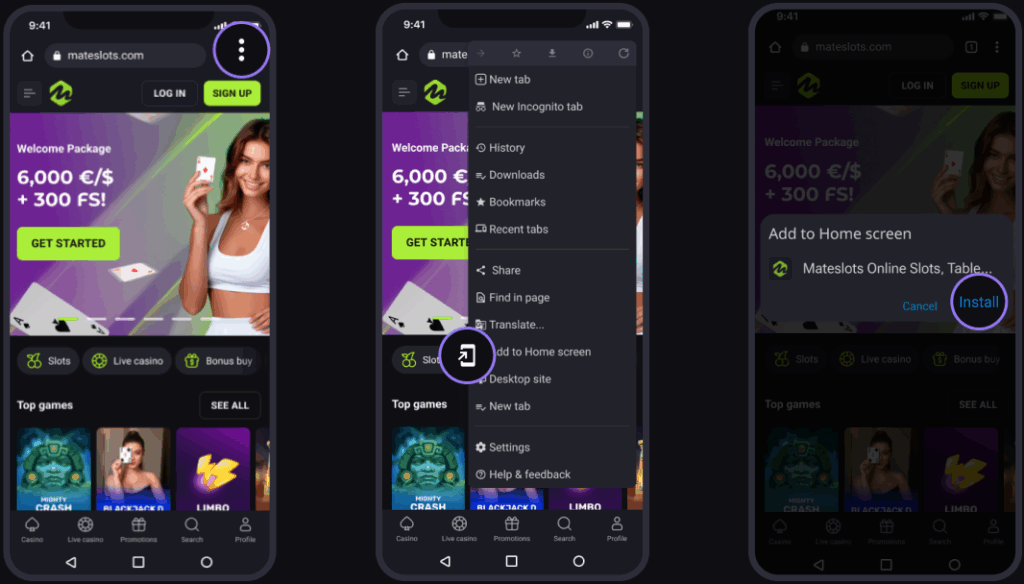 Mateslots app android